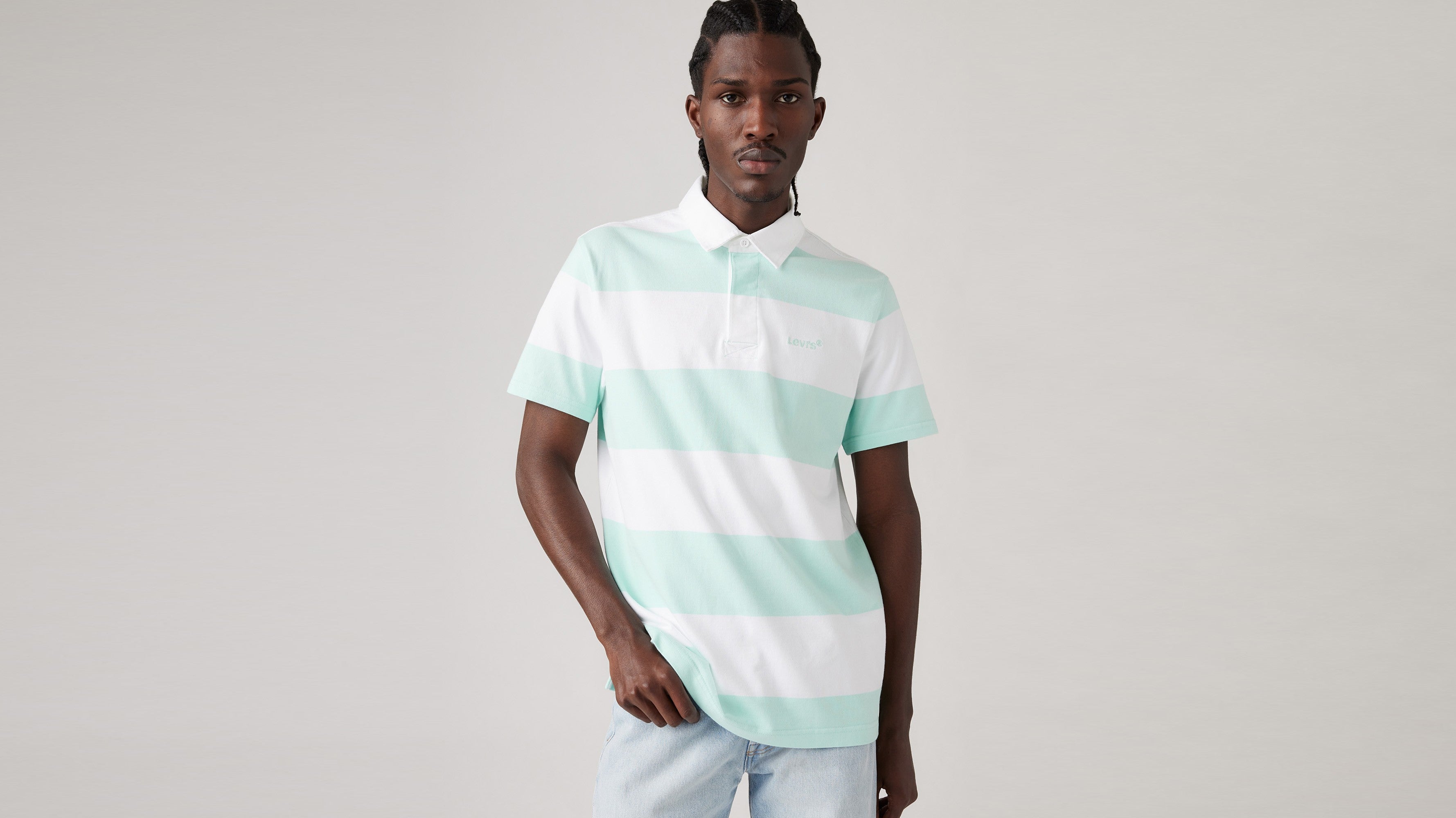 Levi's® Men's Short-Sleeve Union Rugby Shirt Deck Stripe Bright