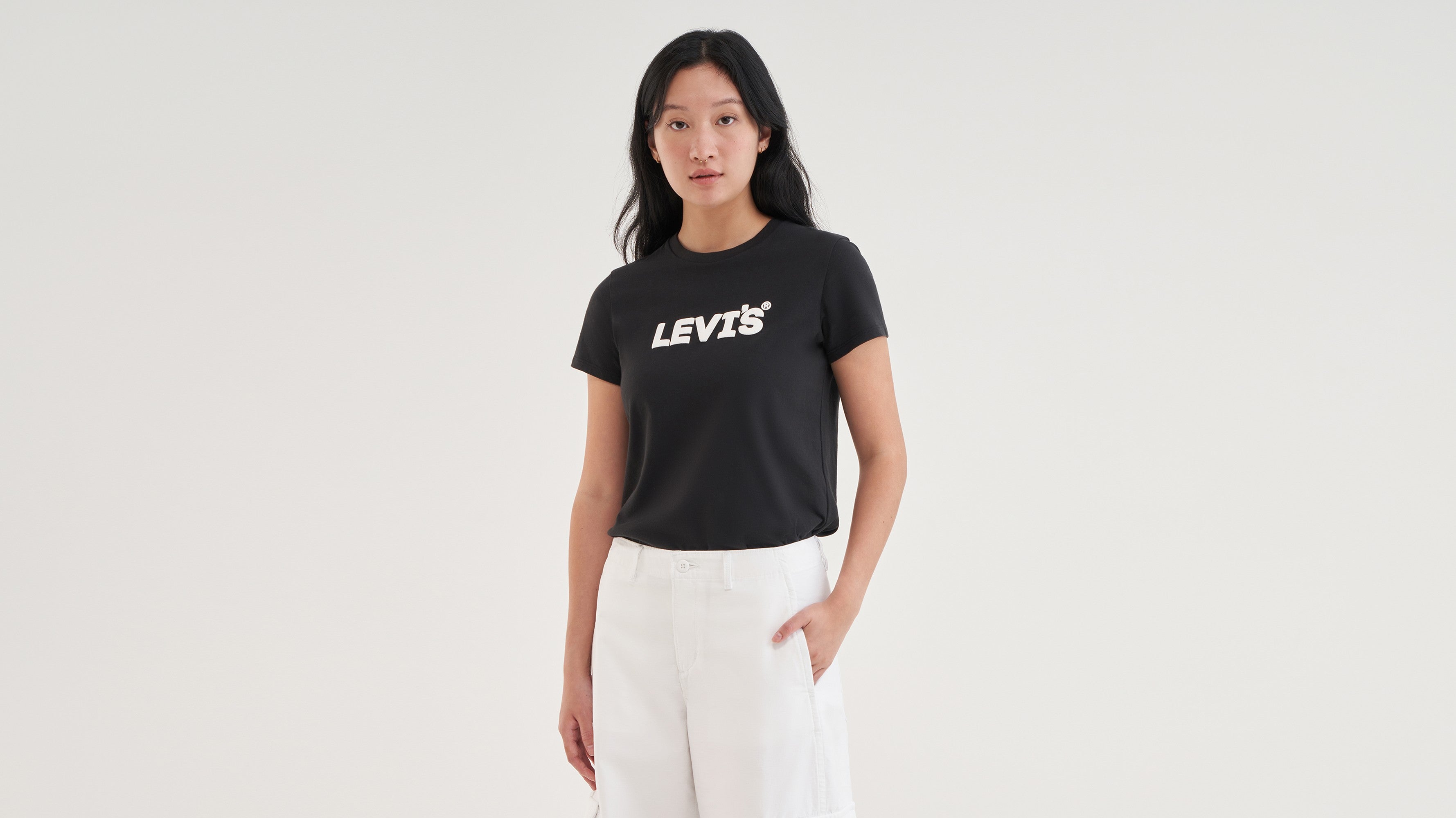 Levi's® Women's Perfect T-Shirt - Hl Logo Caviar | Levi's TH