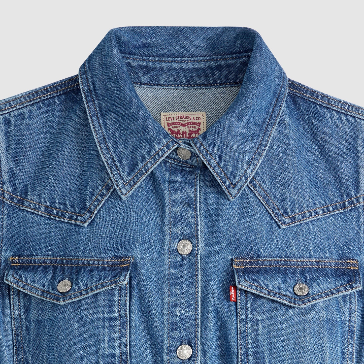 Levi's® Women's Short-Sleeve Fit and Flare Western Dress