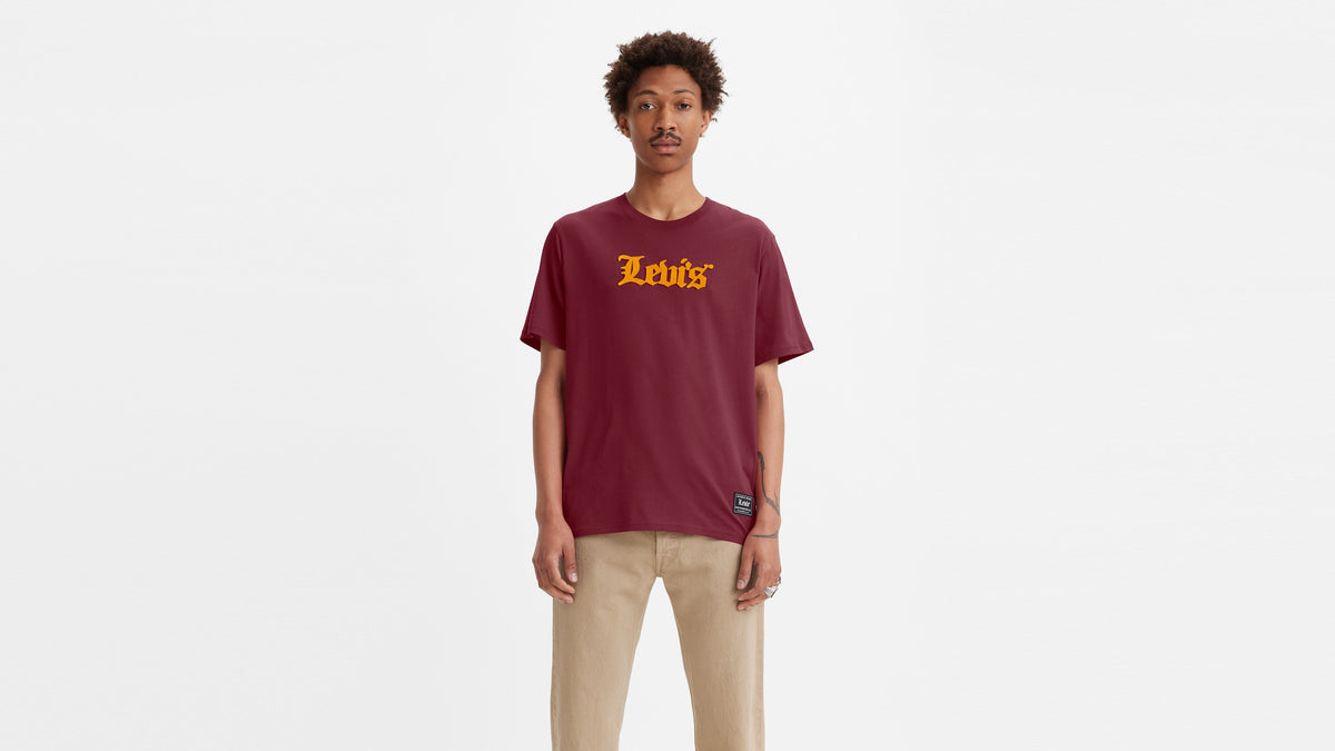 Levi's® Men's Ss Relaxed Fit Tee Olde English Rumba Red