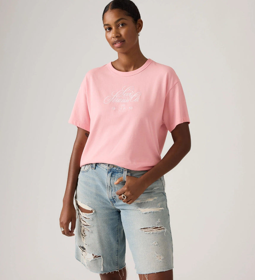 Fancy Script Gr Levi's® Women's Graphic Vintage Tee - Pink | Levi's TH