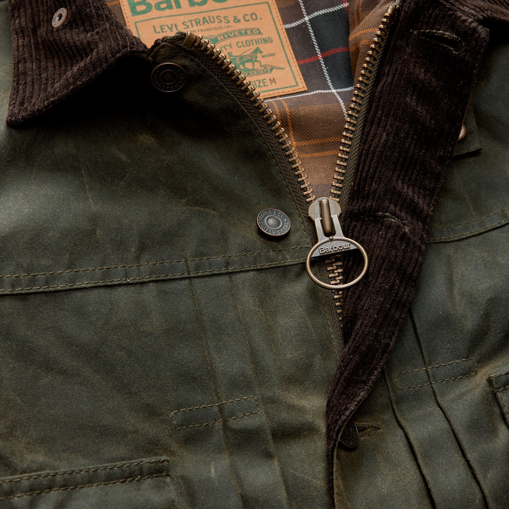 ジャケット・アウター LEVI'S x Barbour Type II Waxed Trucker M Levi's® X Barbour Type Ii Waxed Trucker Jacket - Green | Levi's® US