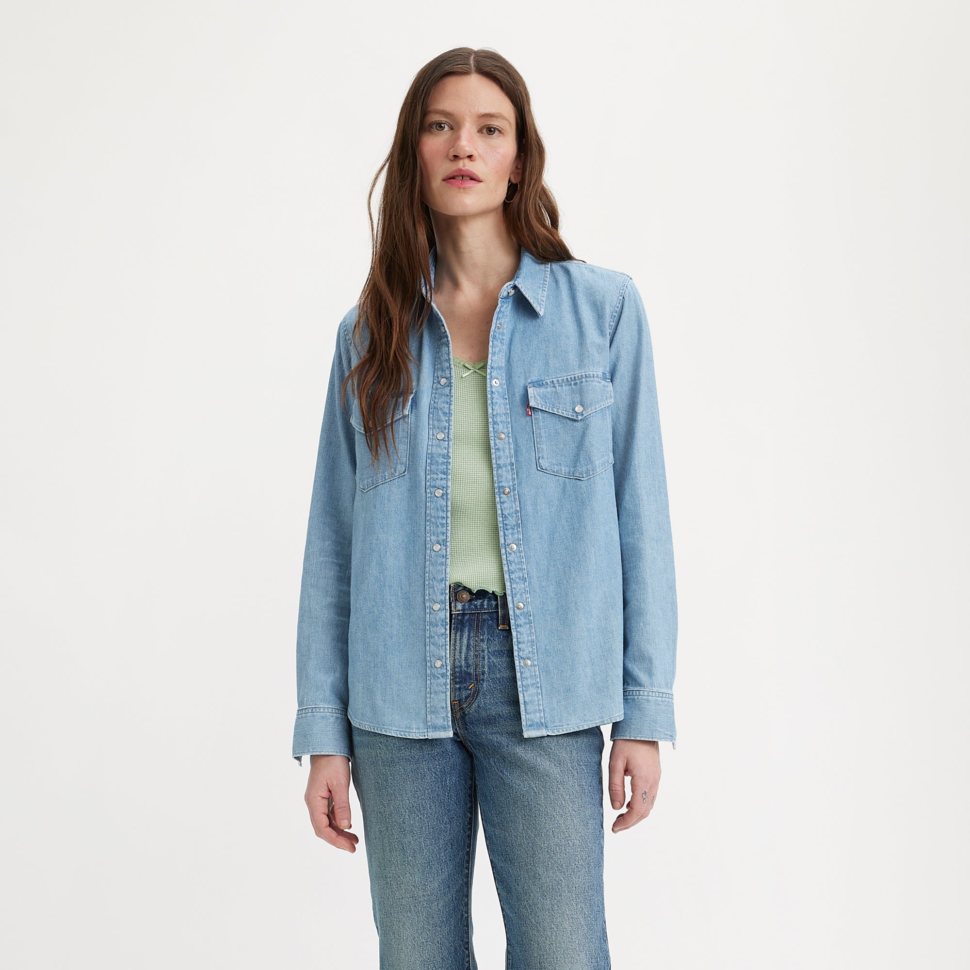 Levi's® Women's Iconic Western Shirt Old 517 Blue 2| Levi's TH