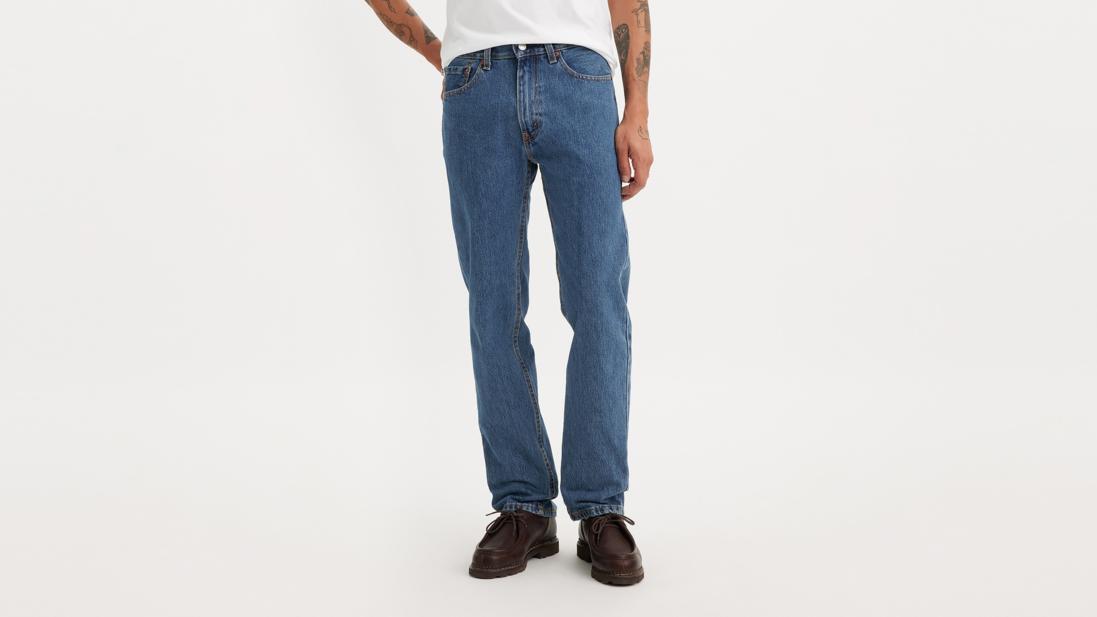 Levi's® 505® REGULAR - Jean droit - medium stone/denim bleu foncé Levi's® 505® REGULAR - Jean droit - medium stone/denim bleu foncé