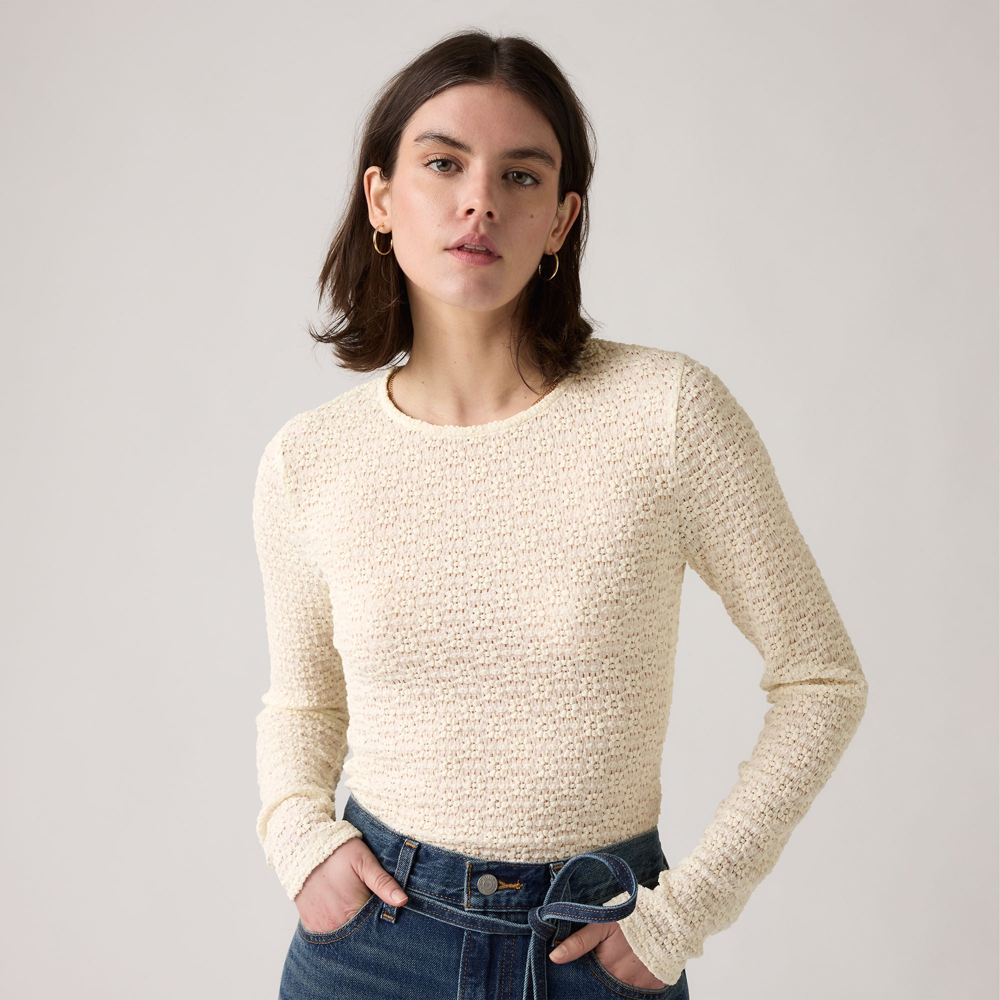Levi's® Women's Anika Crewneck Top - White | Levi's TH