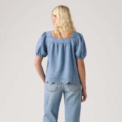 Levi's® Women's Darling Short-Sleeve Cutwork Blouse
