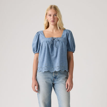 Levi's® Women's Darling Short-Sleeve Cutwork Blouse