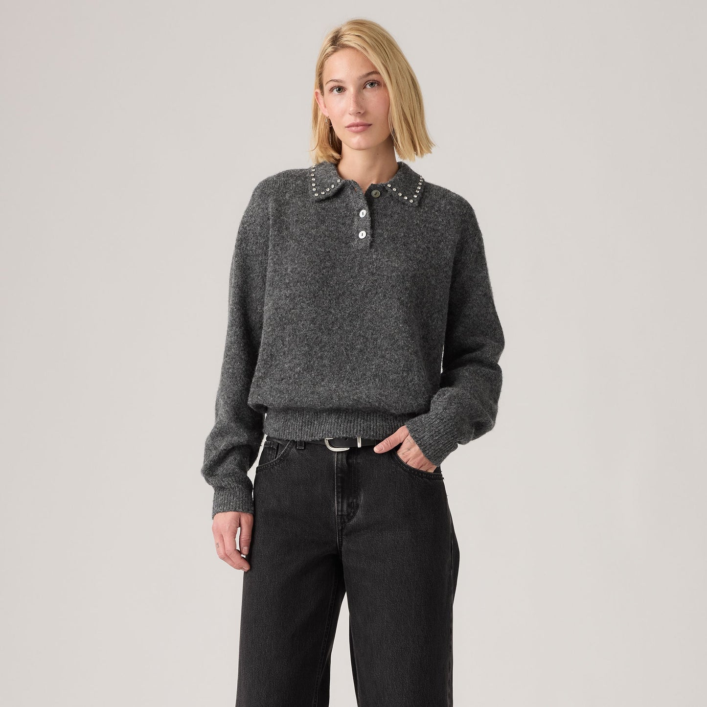 Levi's® Women's Rhinestone Collared Sweater