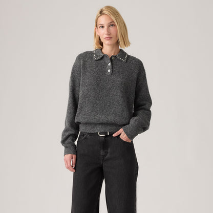 Levi's® Women's Rhinestone Collared Sweater