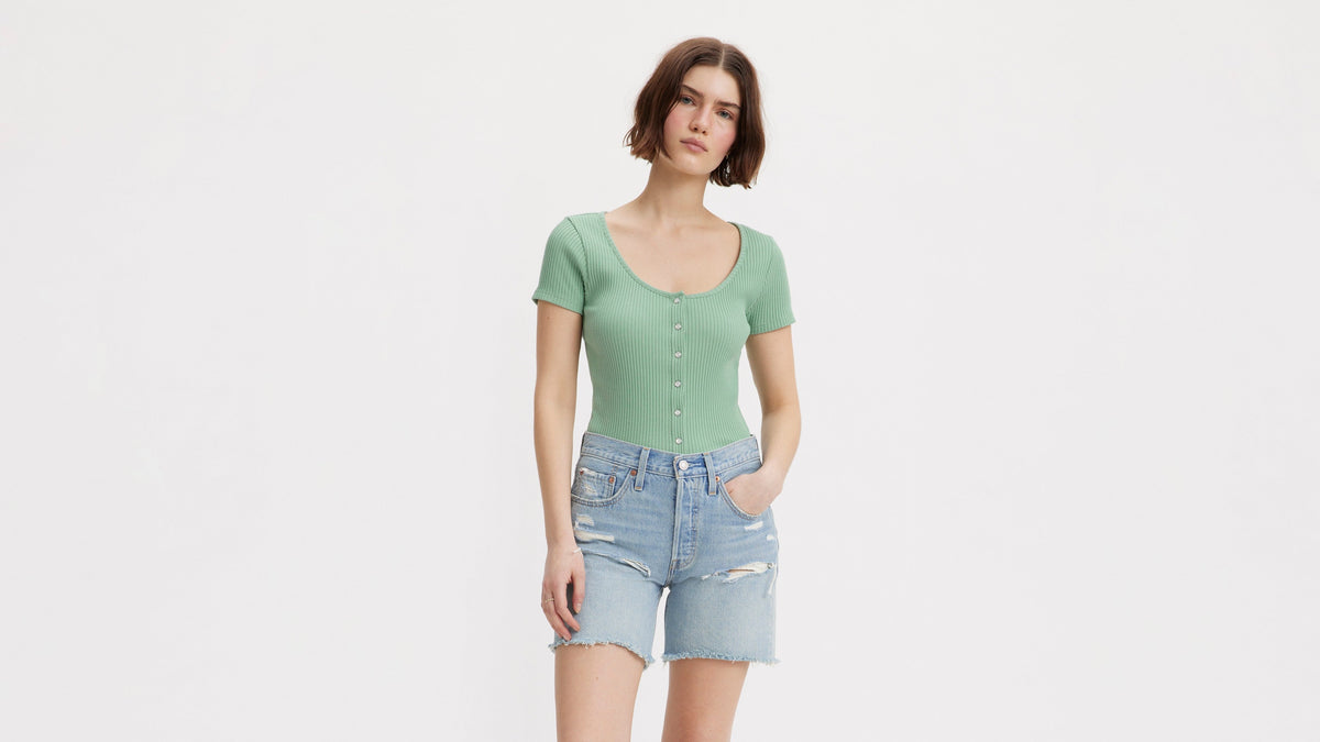 Levi's® Women's Short Sleeve Britt Snap Front Top