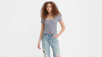 Levi's® Women's Short Sleeve Britt Snap Front Top