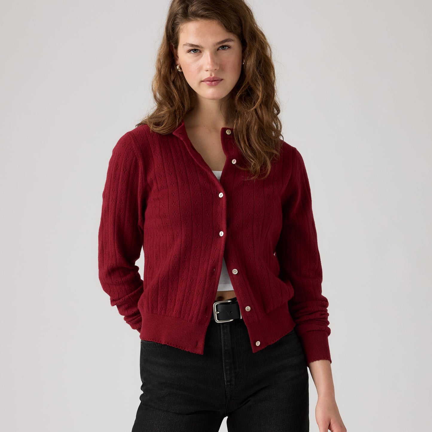Levi's® Women's Supersoft Pointelle Crewneck Cardigan