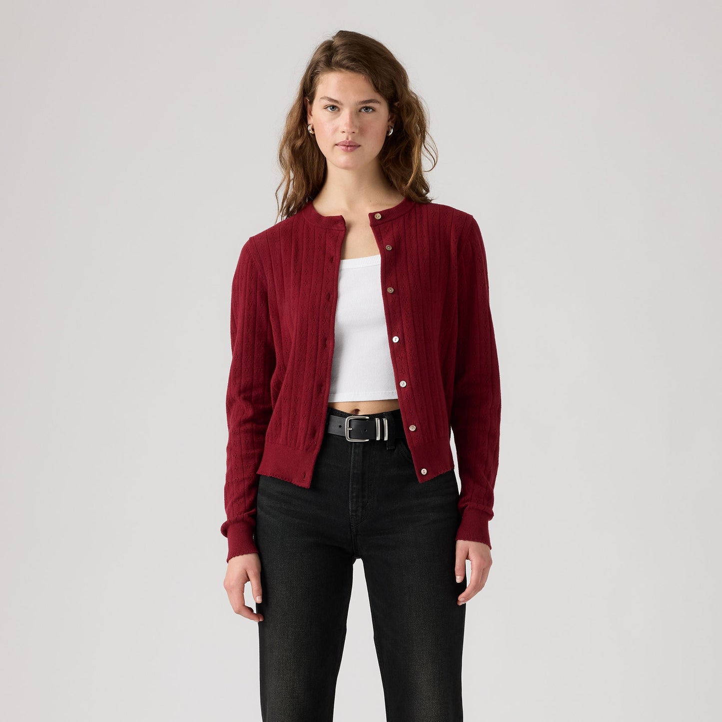 Levi's® Women's Supersoft Pointelle Crewneck Cardigan