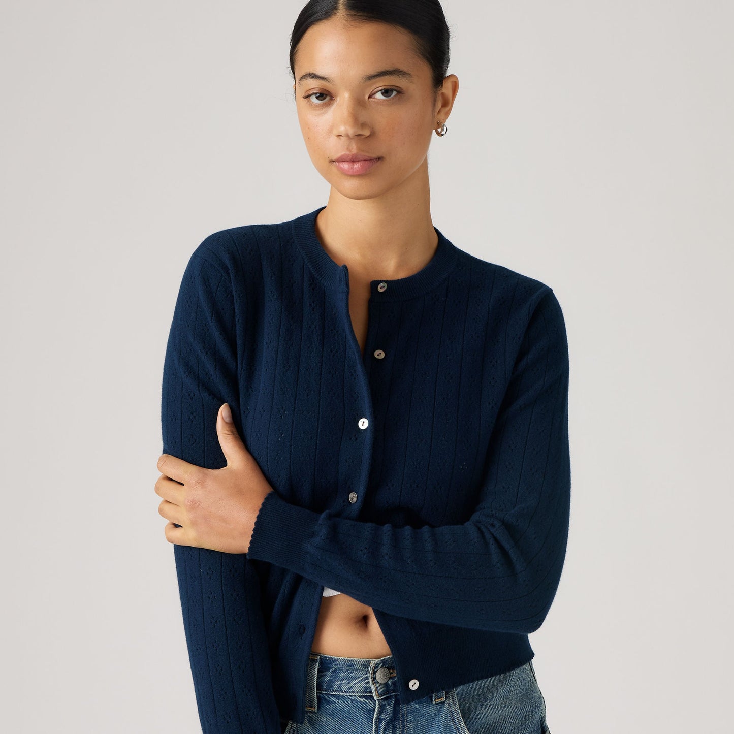 Levi's® Women's Supersoft Pointelle Crewneck Cardigan
