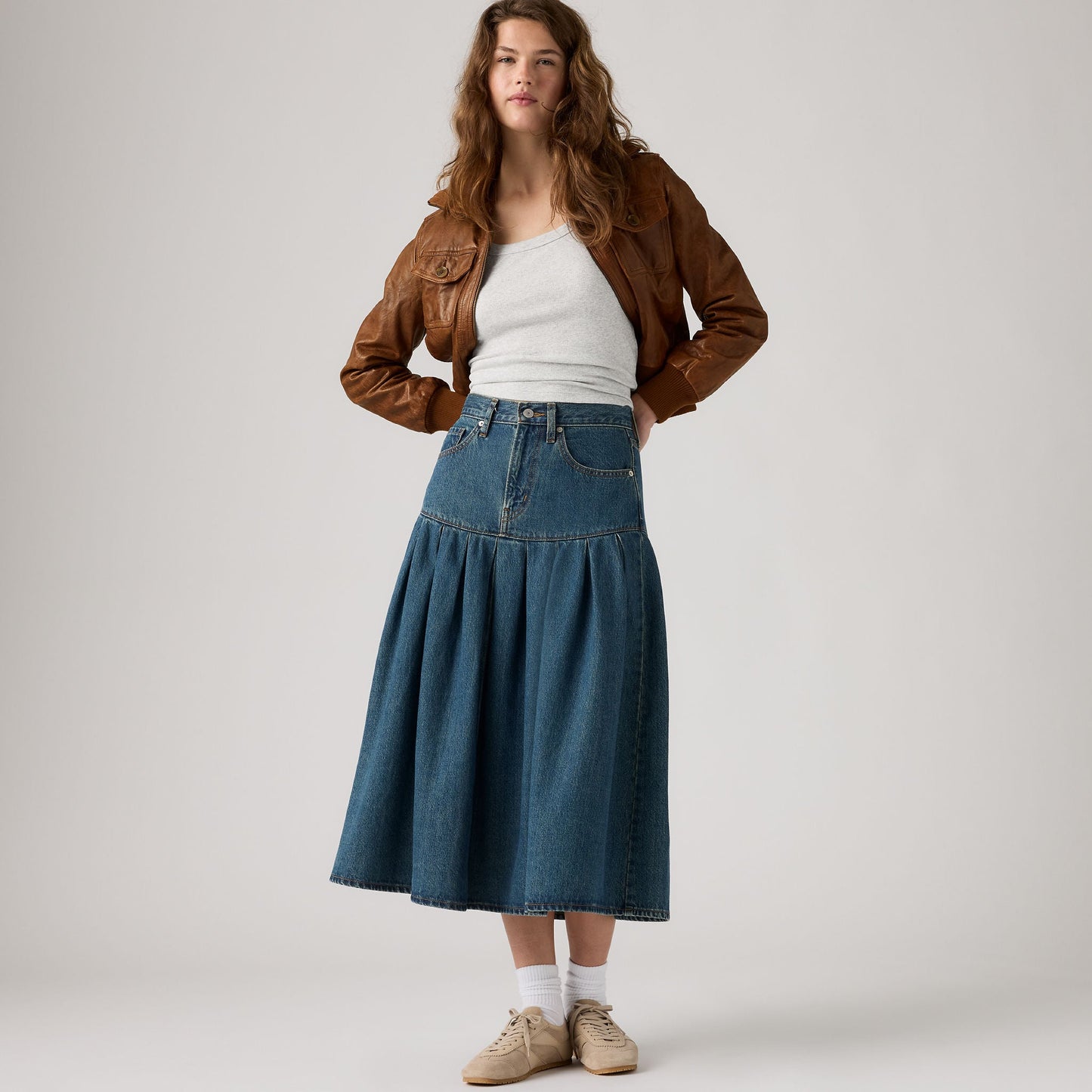 Levi's® Women's Yoked Pleated Skirt